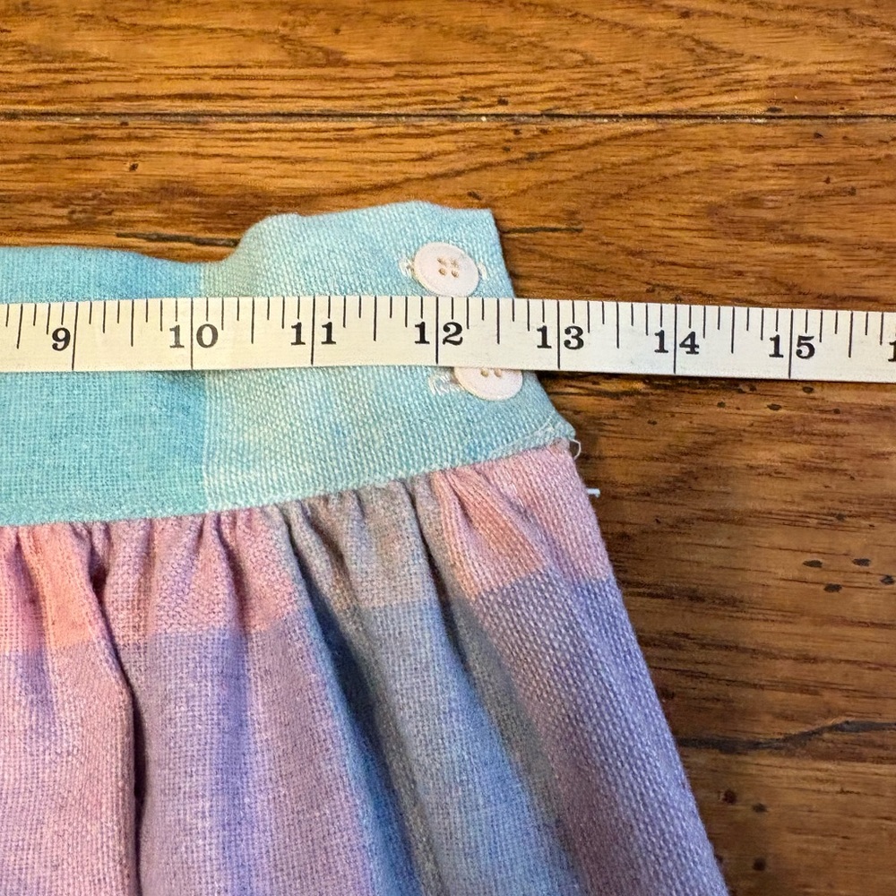 Vintage Feminine Preppy SoftGirl Pastel Plaid Pleated Midi Skirt - Picture 6 of 7